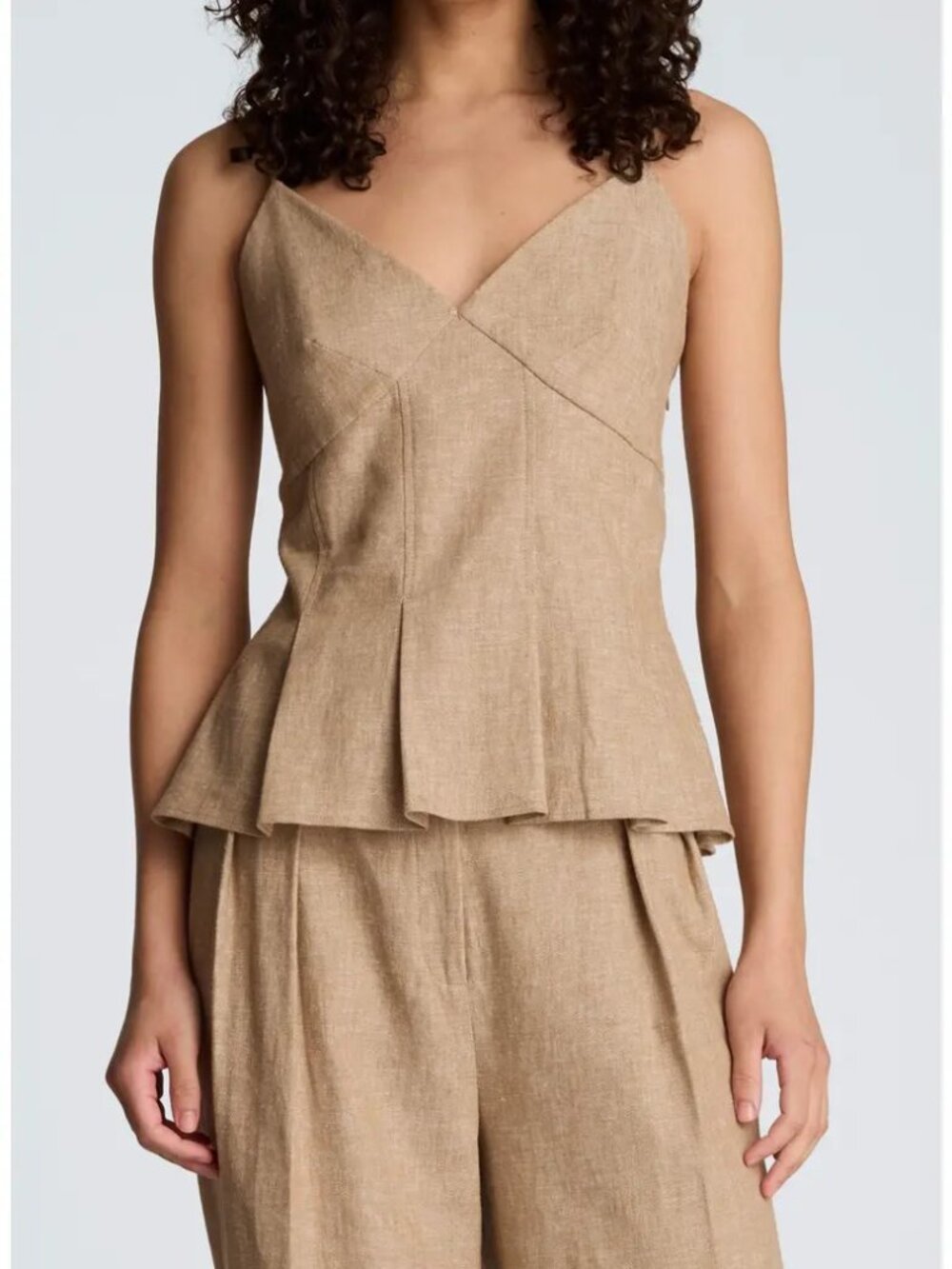 Brand New | Kenneth Cole Pleat Hem Linen Blend Camisole